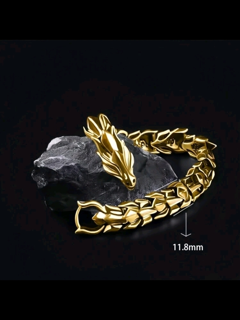 NWOT Gold Dragon Head Men's Stainless Chain Bracelet